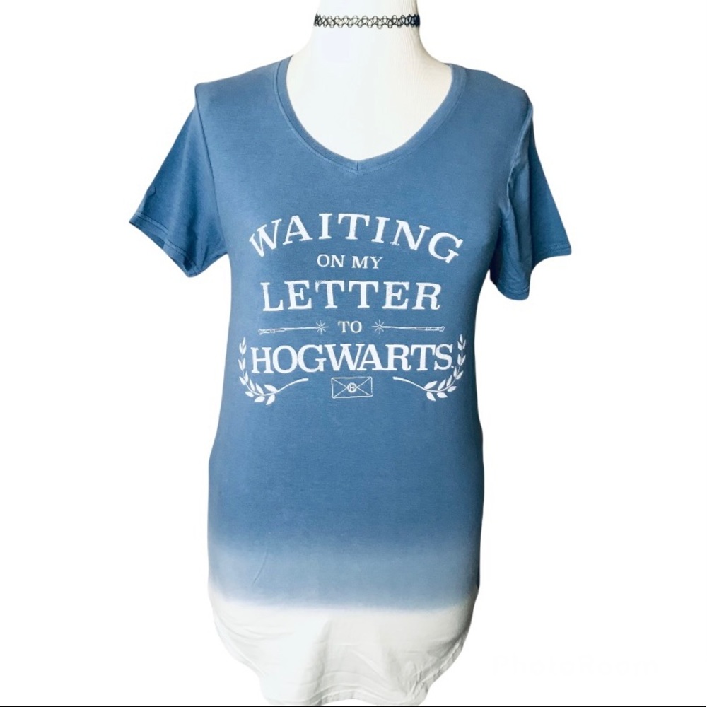 Harry Potter Waiting on my Letter short sleeve shirt blue Medium